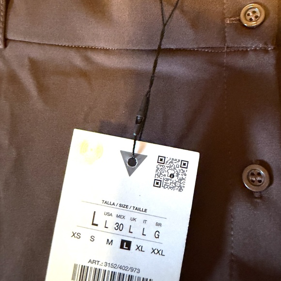 Zara chocolate brown midi flowy skirt with buttons made in Europe NWT - Picture 5 of 10